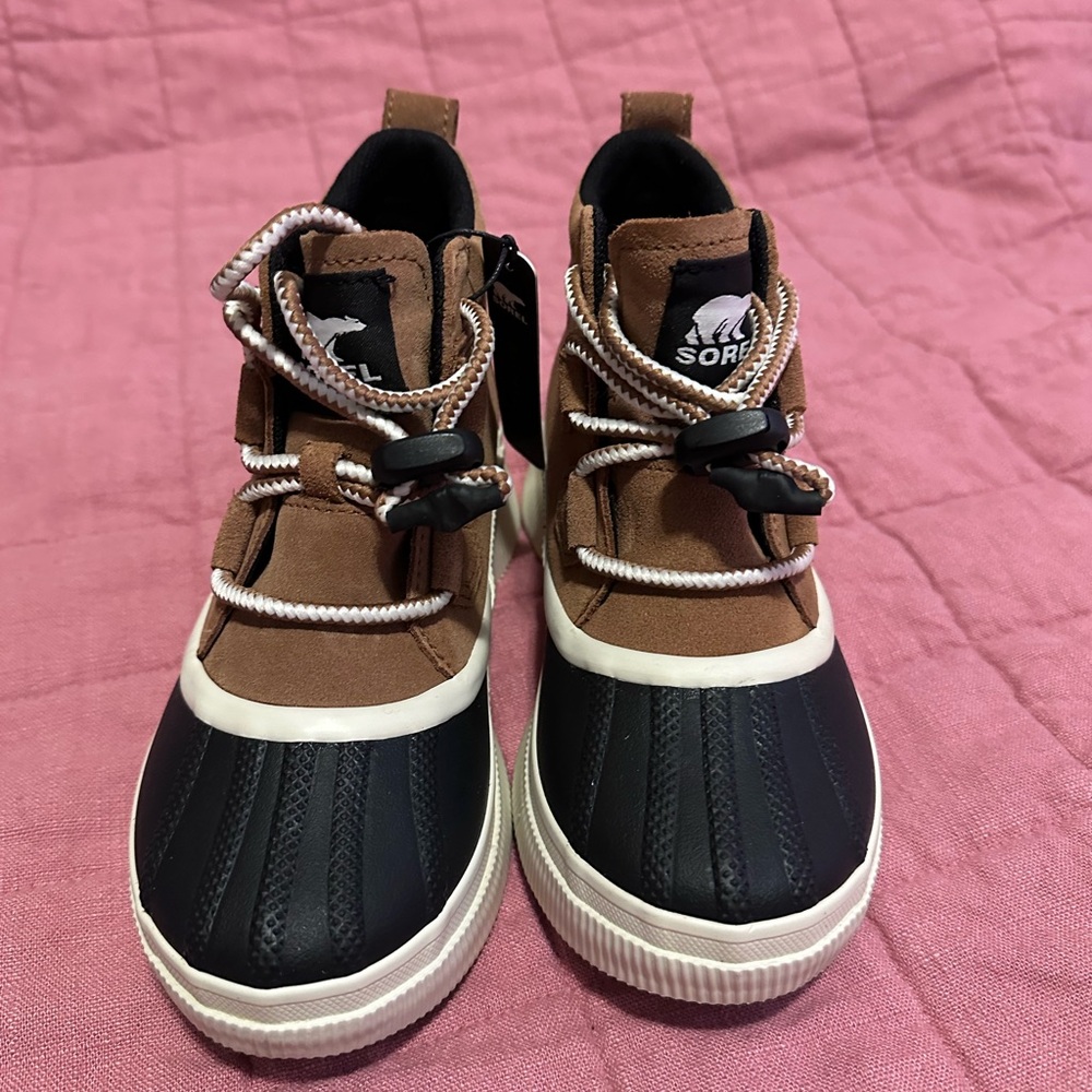 Sorel Kids' Black and Brown Rain Boots